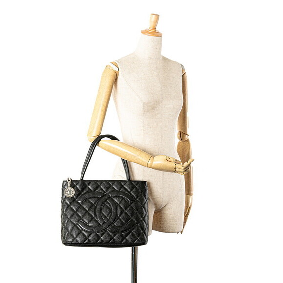 Chanel Coco Mark Matelasse Reissue Tote Bag Black Caviar Skin - Picture 11 of 11